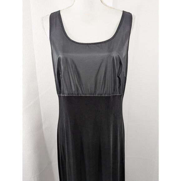 RONNI NICOLE! LUXURIOUS BLACK FULL LENGTH, SHEER TOP MAXI DRESS! DRAPEY! SZ 12 - Picture 3 of 8